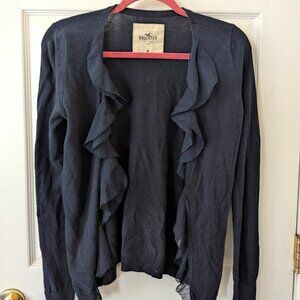 Size M Hollister Navy Blue Long Sleeved Open Faced Sweater
